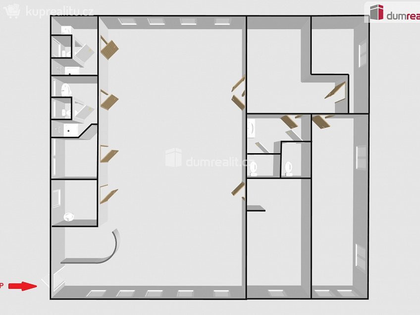 Pronájem  obchodních prostor 450 m^2 Horní huť, Dubňany 