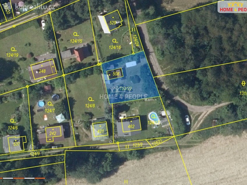 Prodej  stavebního pozemku 442 m^2 Krňany, Krňany 