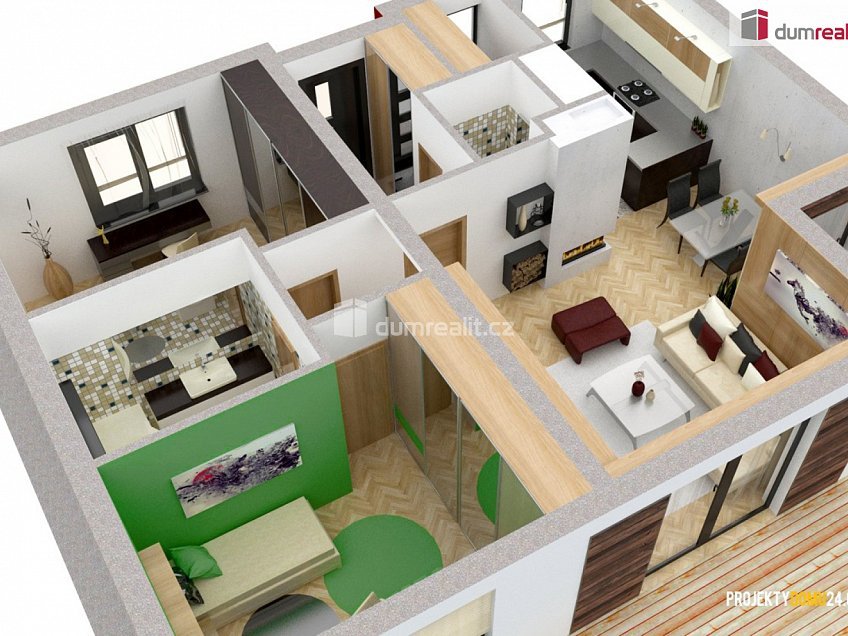 Prodej  projektu  rodinného domu 100 m^2 Troubky-Zdislavice, Troubky-Zdislavice 