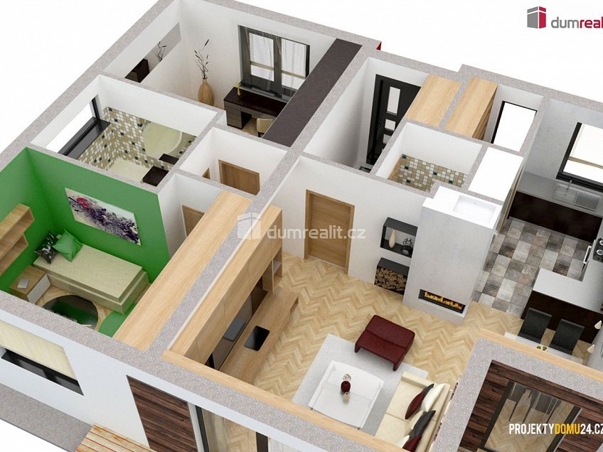 Prodej  projektu  rodinného domu 100 m^2 Troubky-Zdislavice, Troubky-Zdislavice 