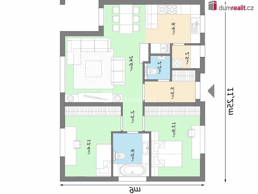Prodej  projektu  rodinného domu 100 m^2 Troubky-Zdislavice, Troubky-Zdislavice 