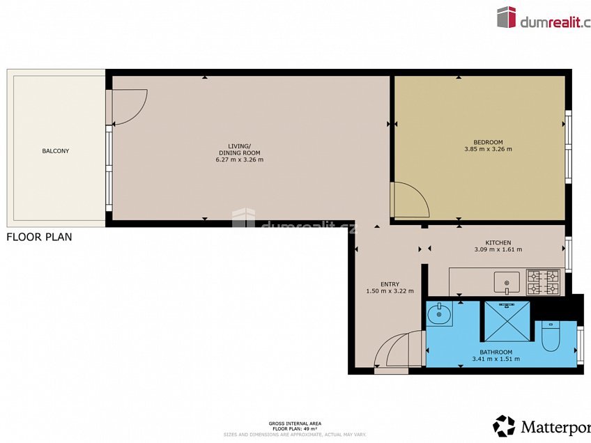 Pronájem bytu 2+1 49 m^2 Dukelská, Zlín 