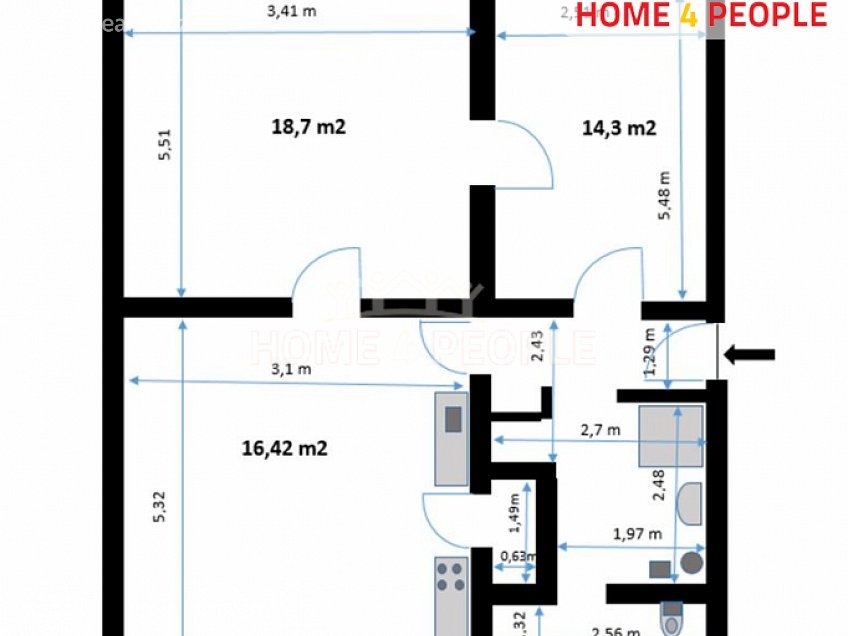 Pronájem bytu 2+1 62 m^2 Mattoniho nábřeží, Karlovy Vary 