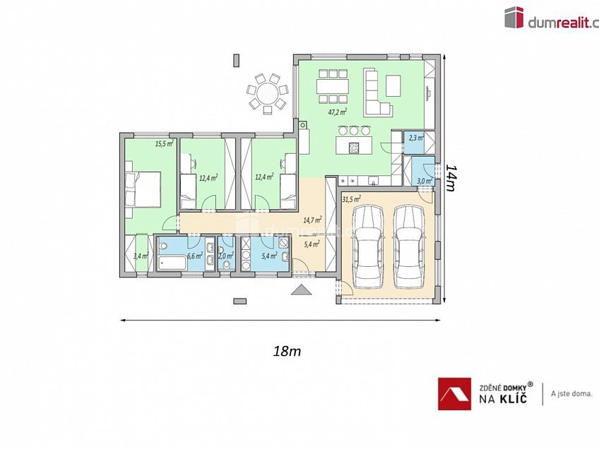 Prodej  projektu  domu na klíč 191 m^2 Losy, Uherský Brod 