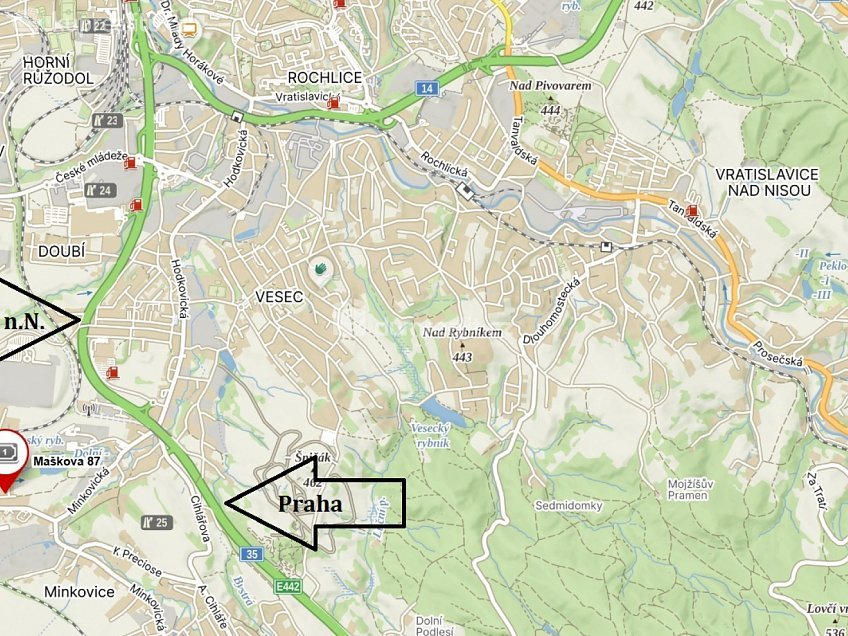 Pronájem bytu 2+1 46 m^2 Maškova, Liberec 