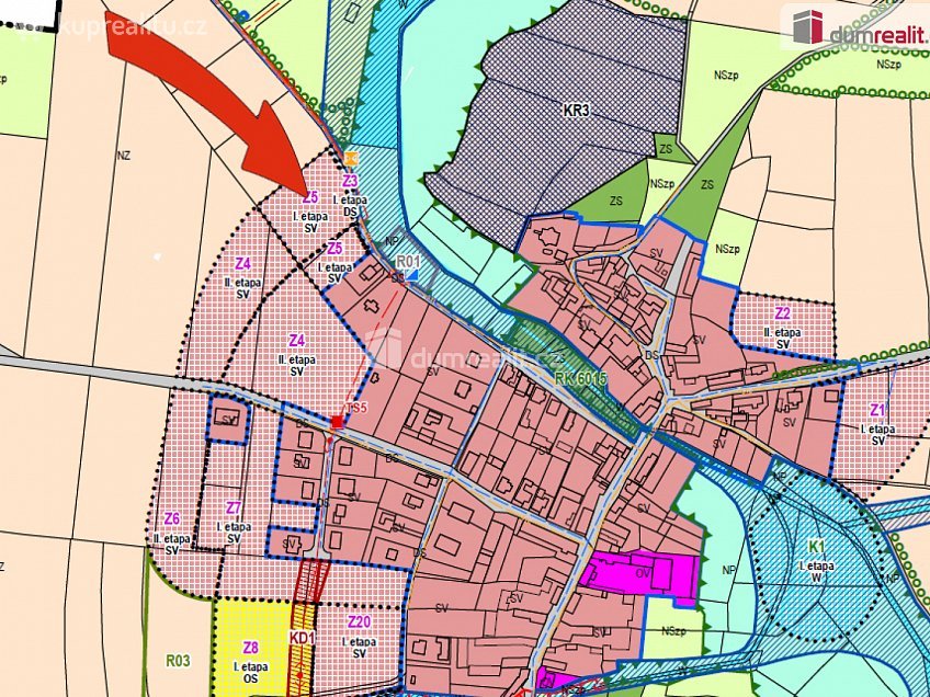 Prodej  stavebního pozemku 4794 m^2 Bykoš, Bykoš 