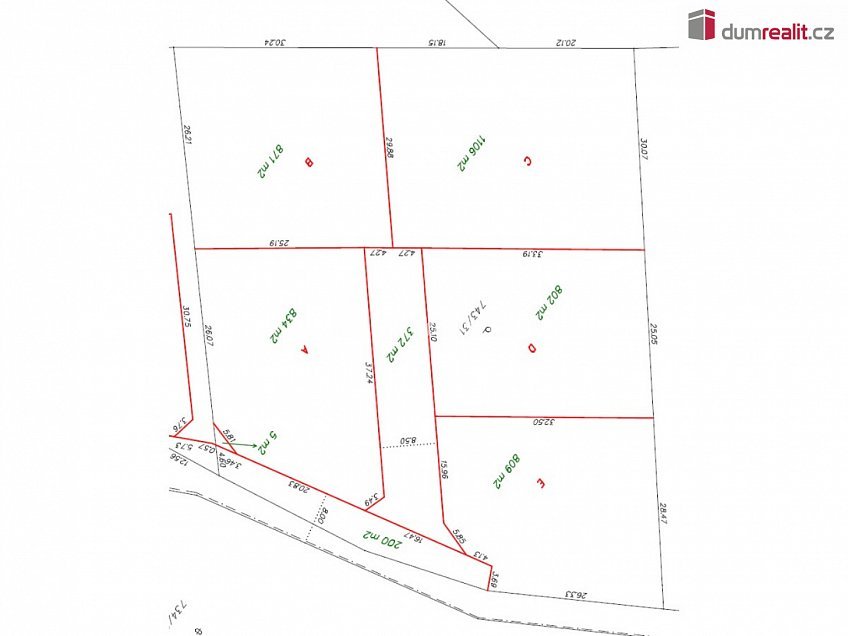 Prodej  stavebního pozemku 4794 m^2 Bykoš, Bykoš 