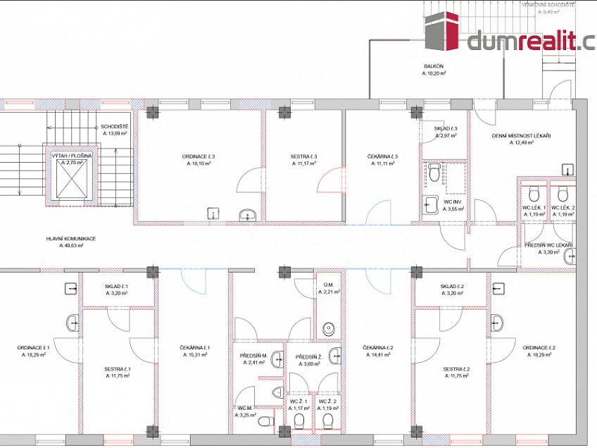 Pronájem  komerční reality 40 m^2 J. A. Komenského, Most 