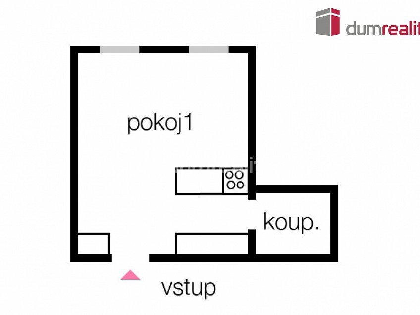 Pronájem bytu 1+kk 25 m^2 Kmochova, Praha 5 
