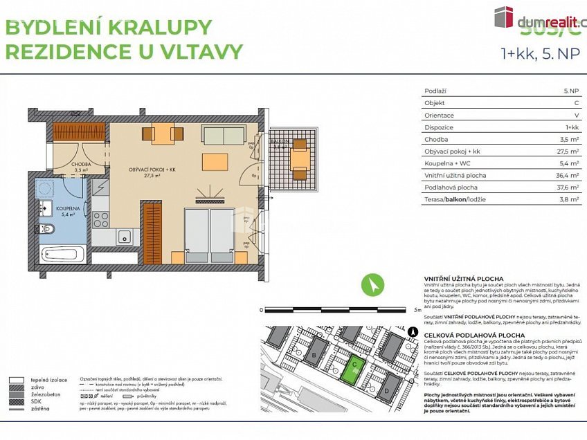 Prodej bytu 1+kk 40 m^2 Nádražní, Kralupy nad Vltavou 
