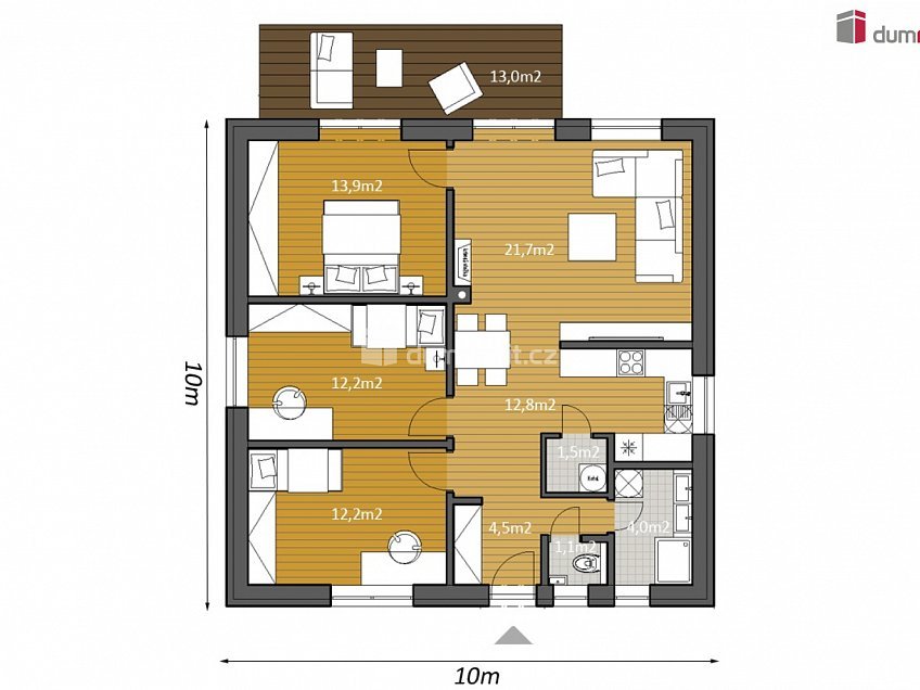 Prodej  projektu  rodinného domu 100 m^2 Hrabůvky, Zlín 