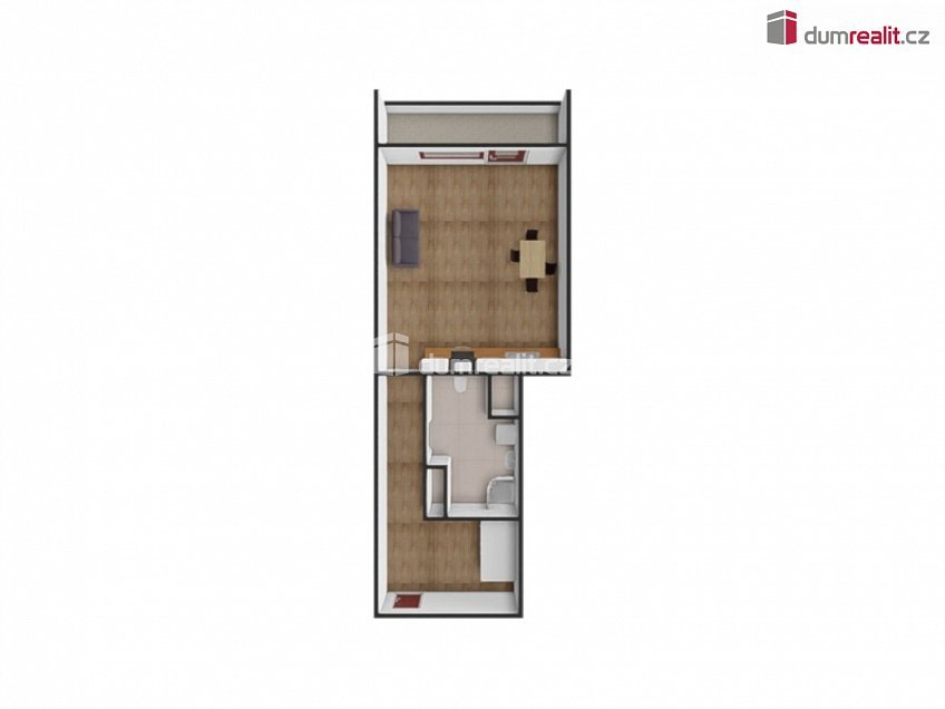 Pronájem bytu 1+kk 37 m^2 Hornoměcholupská, Praha 15 