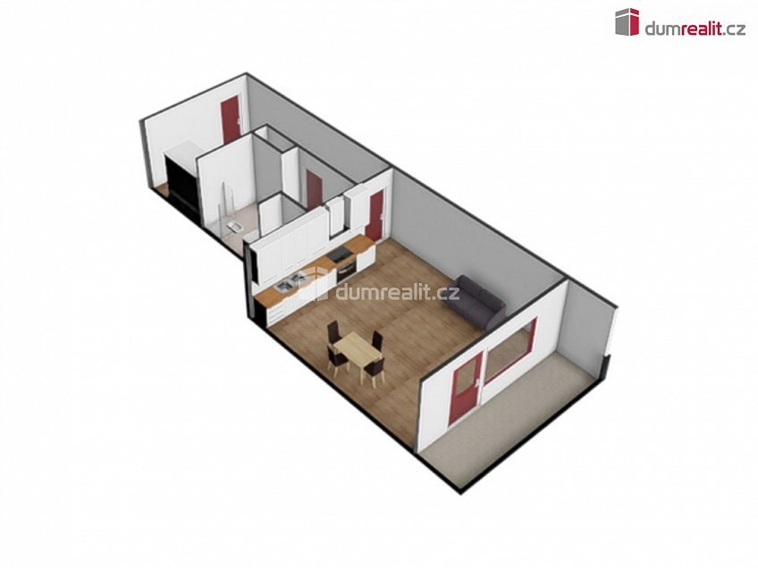 Pronájem bytu 1+kk 37 m^2 Hornoměcholupská, Praha 15 