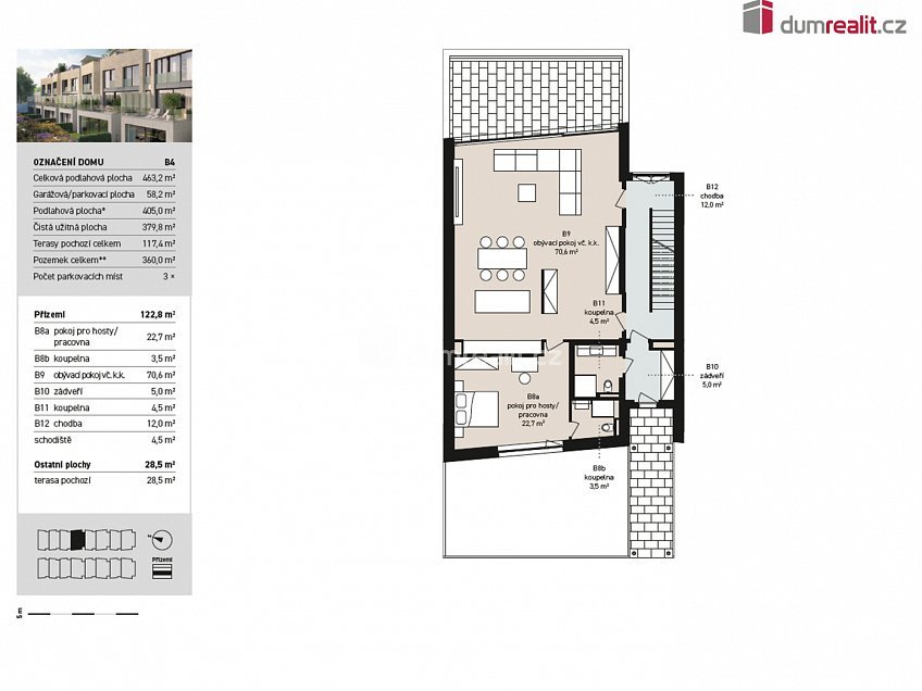 Prodej  rodinného domu 378 m^2 V Hrobech, Praha-Libuš 