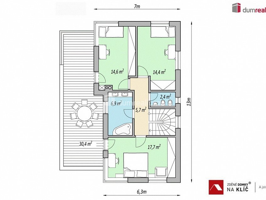 Prodej  domu na klíč 149 m^2 Losy, Uherský Brod 
