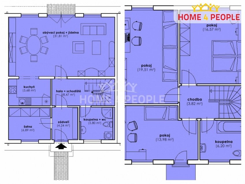 Pronájem  rodinného domu 133 m^2 Obchodní, Rudná 