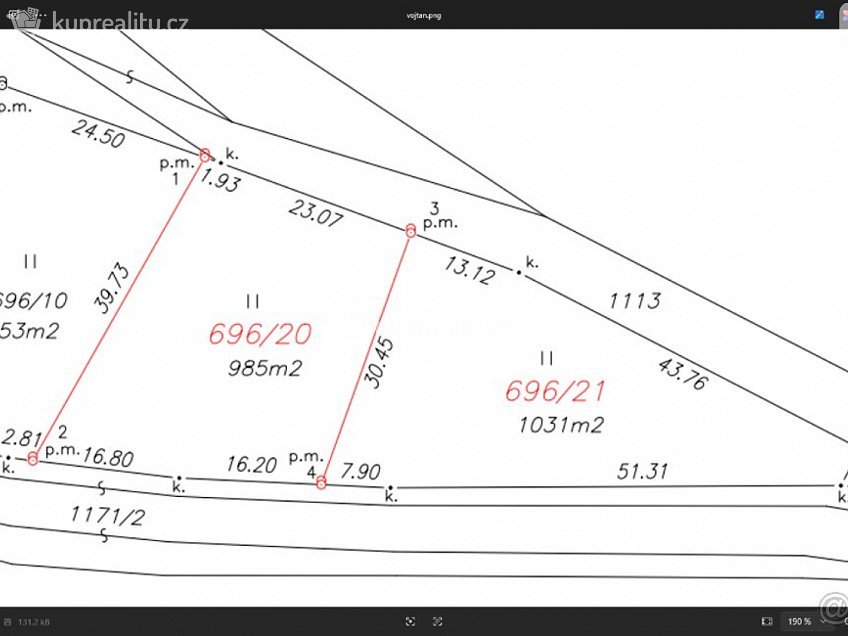 Prodej  stavebního pozemku 985 m^2 Horní Vojtanov, Vojtanov 