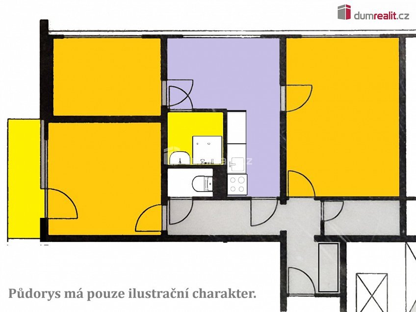 Pronájem bytu 3+1 64 m^2 Na Vyhlídce, Kaplice 