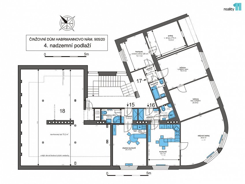 Prodej  činžovního domu 1343 m^2 Habrmannovo náměstí, Plzeň 