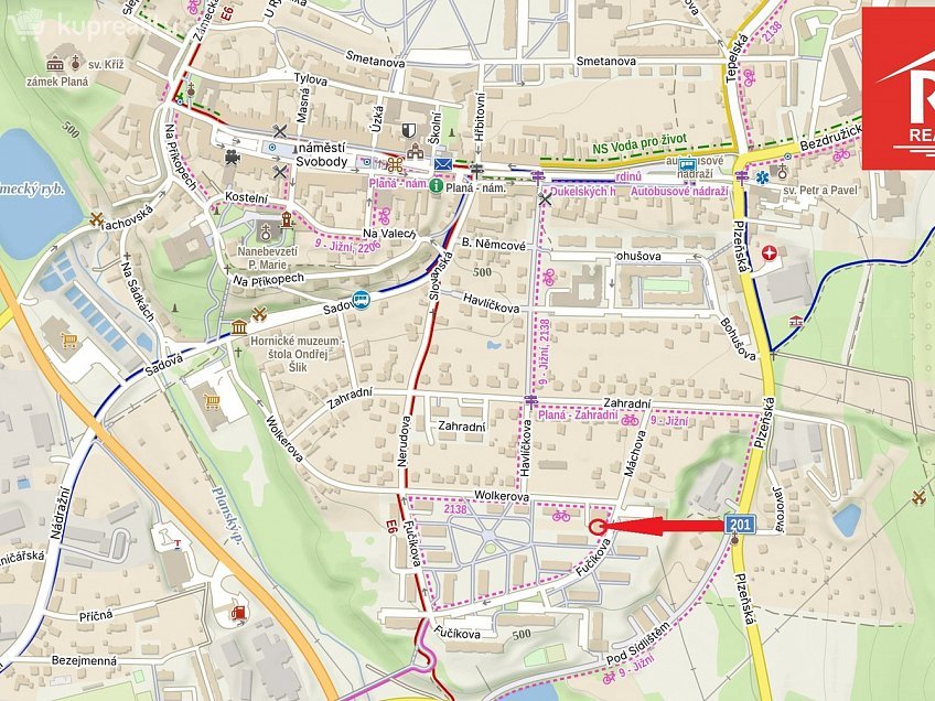 Pronájem  obchodních prostor 200 m^2 Fučíkova, Planá 