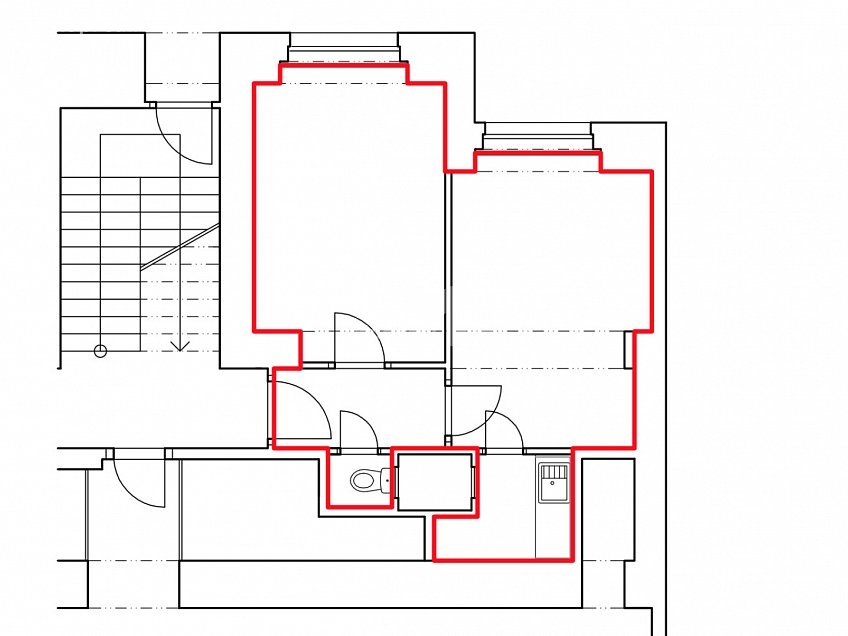 Prodej bytu 2+kk 37 m^2 Zoubkova, Praha 5 