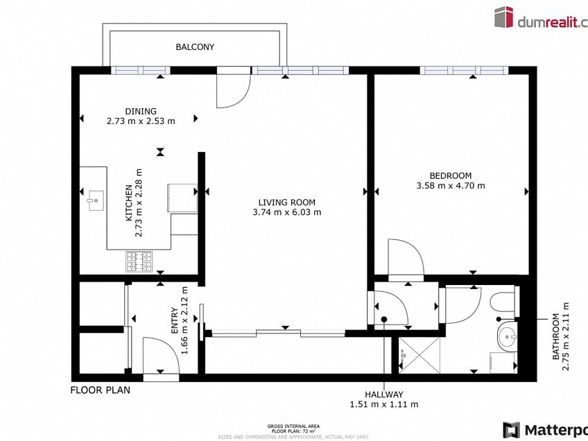 Pronájem bytu 2+1 72 m^2 třída Tomáše Bati, Zlín 