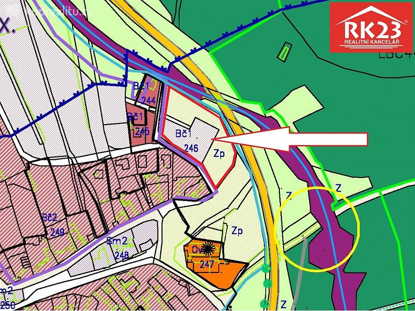 Prodej  stavebního pozemku 1315 m^2 Za Školou, Mariánské Lázně 
