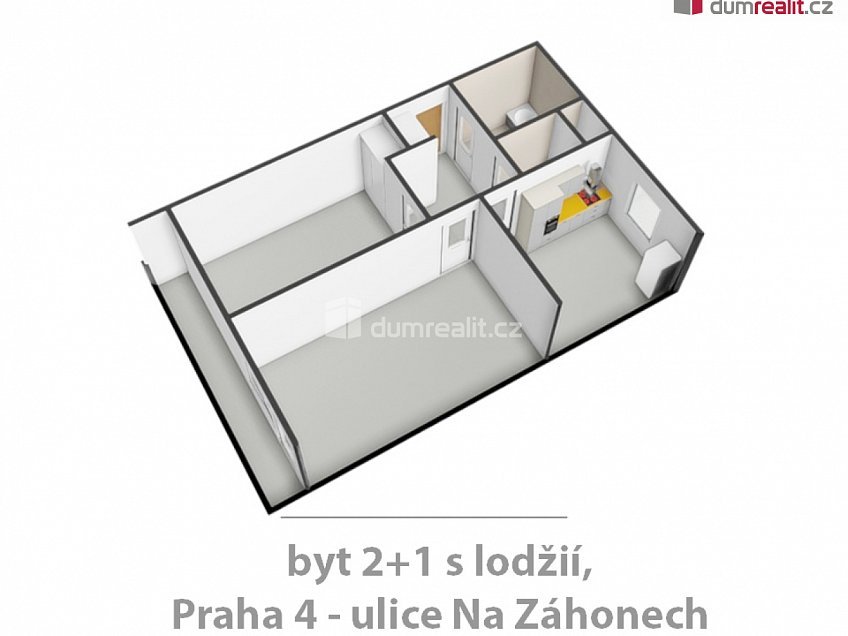 Pronájem bytu 2+1 59 m^2 Na záhonech, Praha 4 