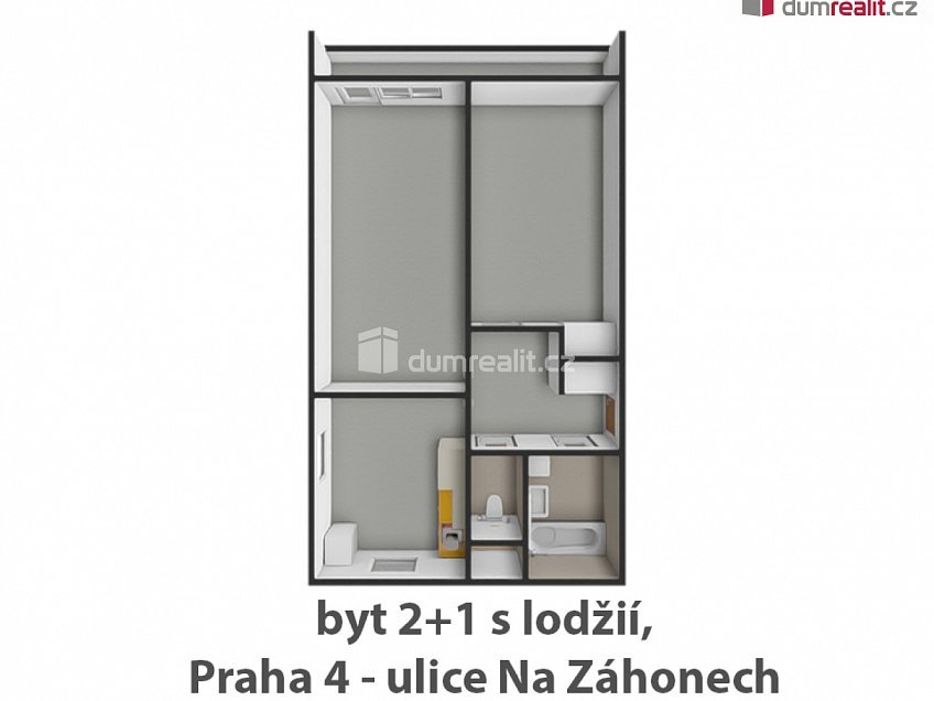 Pronájem bytu 2+1 59 m^2 Na záhonech, Praha 4 