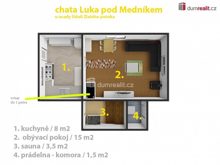 Prodej  chaty 60 m^2 Jílové u Prahy, Jílové u Prahy 