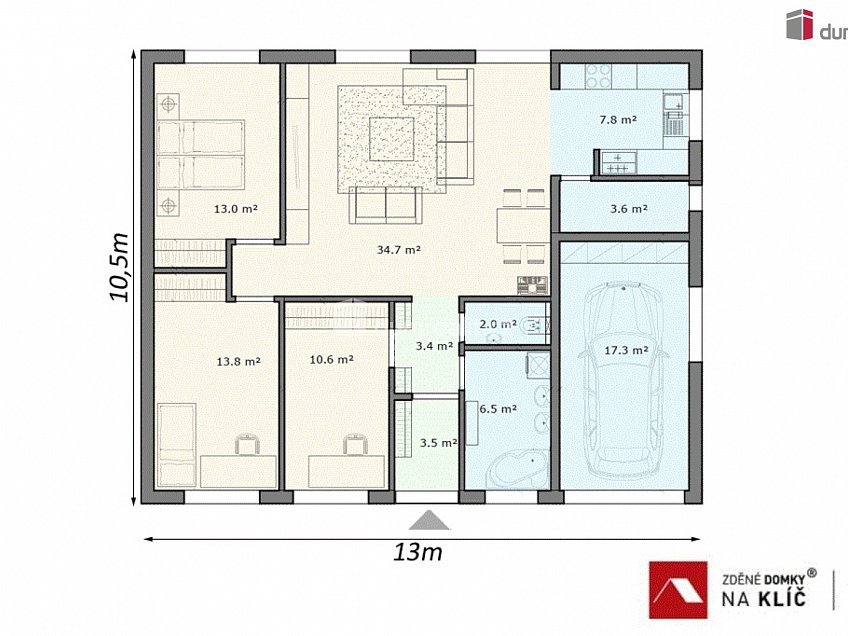 Prodej  domu na klíč 136 m^2 Boněcko I, Zlín 