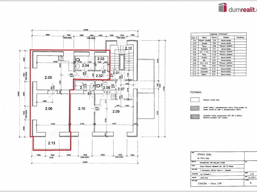 Pronájem bytu 2+kk 45 m^2 V chaloupkách, Praha 14 