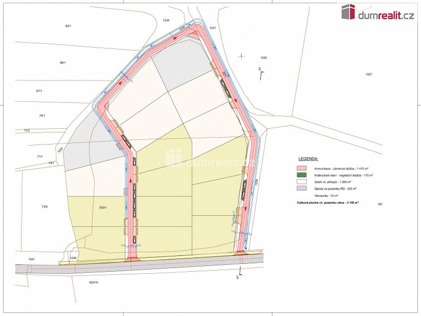 Prodej  stavebního pozemku 956 m^2 Nezabylice, Nezabylice 