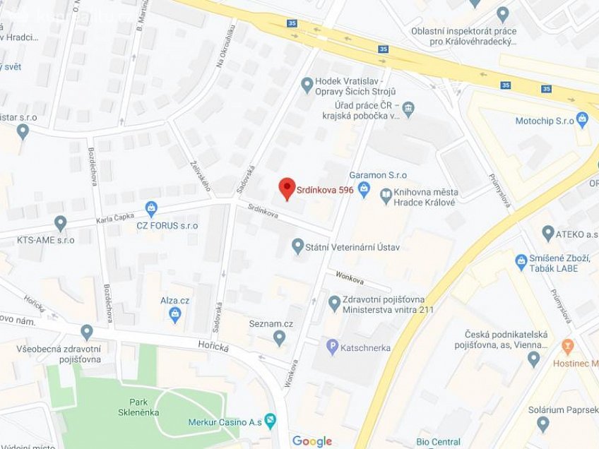 Pronájem  komerční reality 186 m^2 Srdínkova, Hradec Králové 
