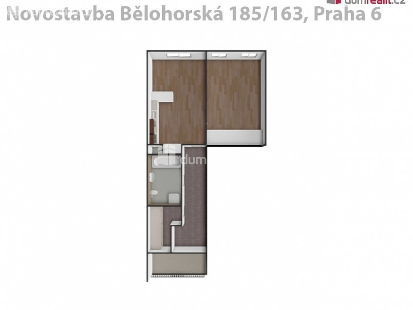 Pronájem bytu 2+kk 60 m^2 Bělohorská, Praha 6 
