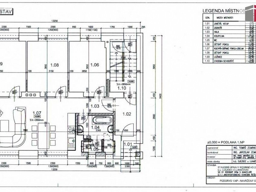 Pronájem bytu 4+kk 88 m^2 Luhačovská, Uherský Brod 