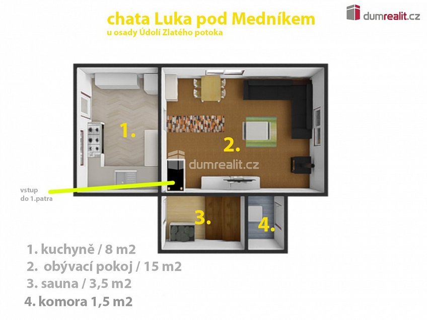 Prodej  chaty 60 m^2 Jílové u Prahy, Jílové u Prahy 