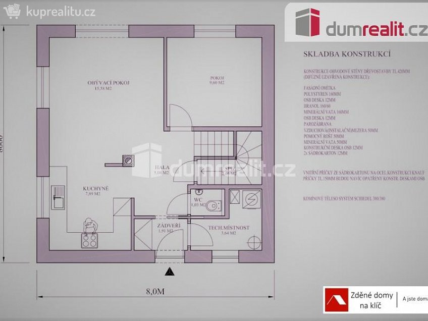 Prodej  domu na klíč 93 m^2 Pitínská, Bojkovice 