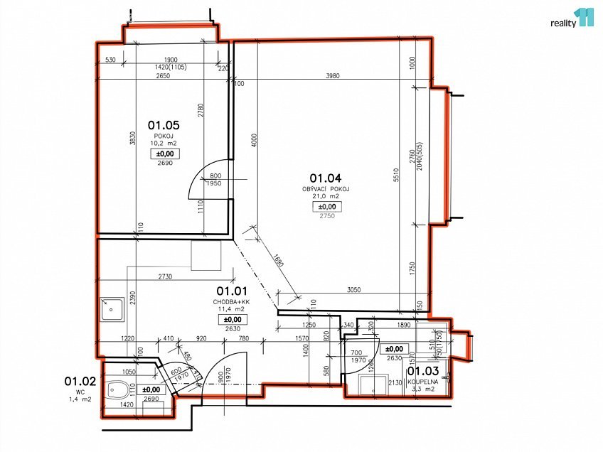 Prodej bytu 2+kk 51 m^2 Sedlčanská, Praha 4 