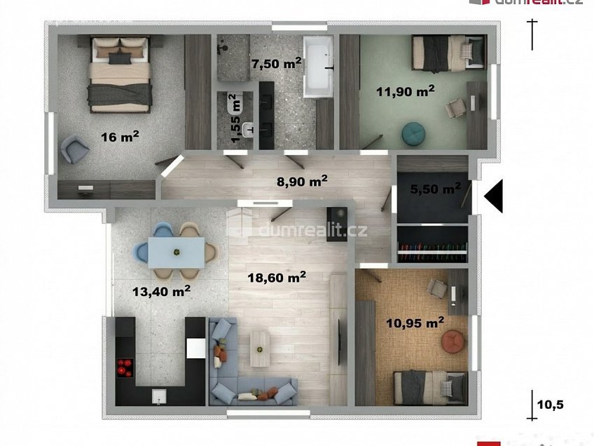 Prodej  domu na klíč 115 m^2 Zádveřice-Raková, Zádveřice-Raková 
