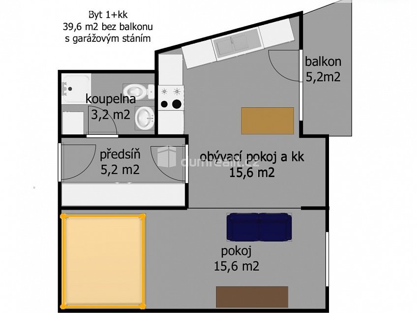 Prodej bytu 1+kk 39 m^2 Ginzova, Praha 10 