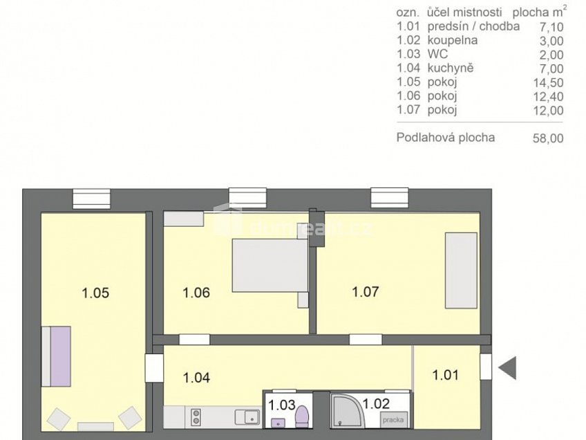 Prodej bytu 3+1 58 m^2 Praha 8, Praha 8 