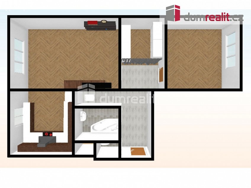 Pronájem bytu 2+kk 50 m^2 Pod Královkou, Praha 6 