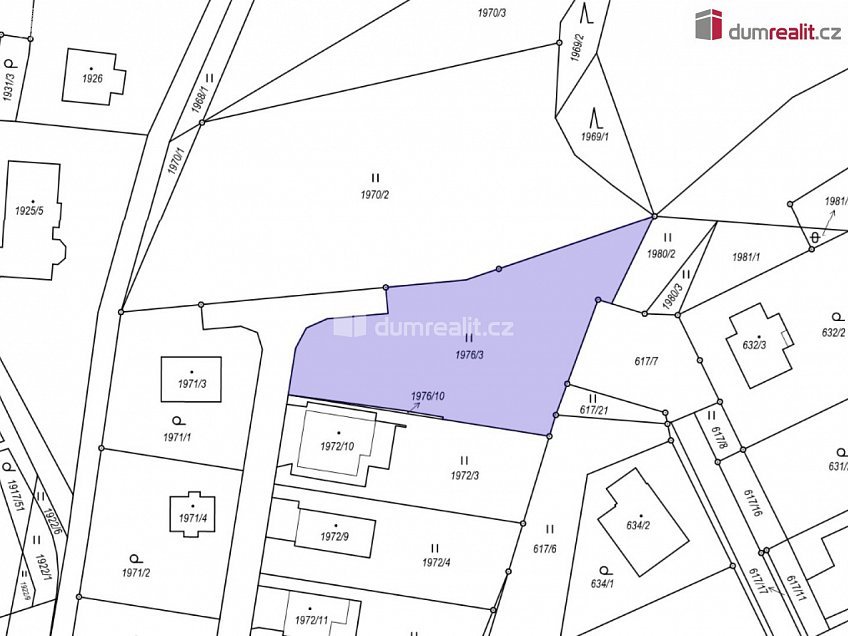 Prodej  stavebního pozemku 1598 m^2 Březnice, Březnice 