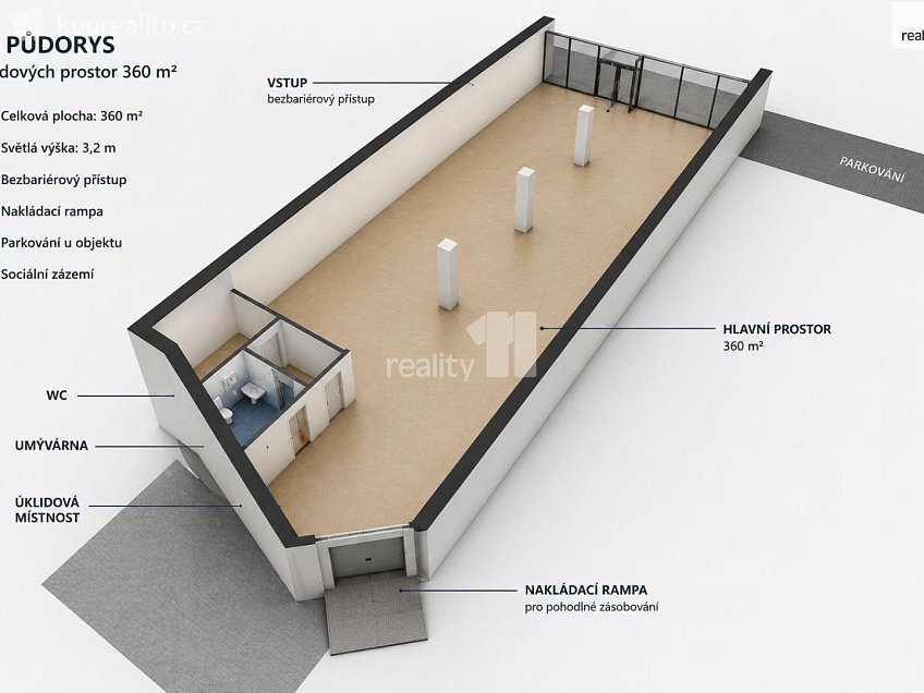 Pronájem  obchodních prostor 360 m^2 Okružní, Česká Lípa 