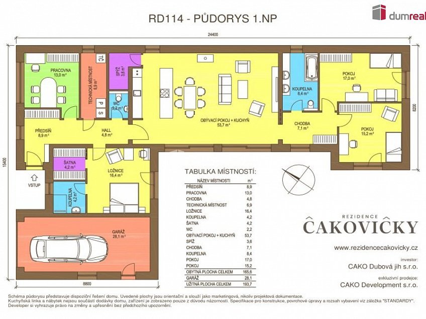 Prodej  domu na klíč 194 m^2 Dubová, Čakovičky 