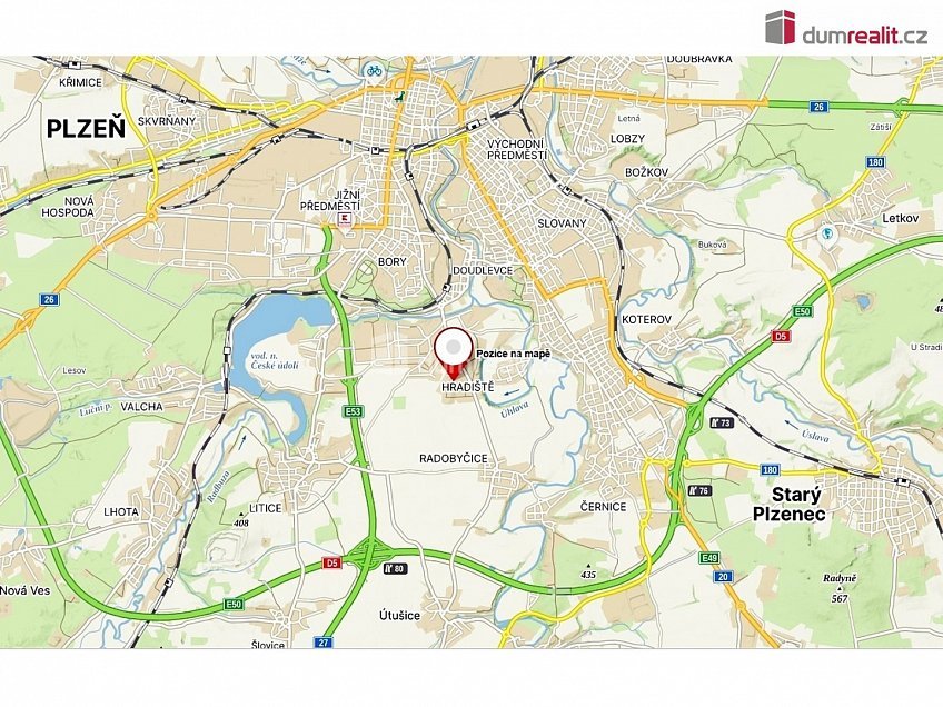 Prodej  stavebního pozemku 520 m^2 Plzeň, Plzeň 