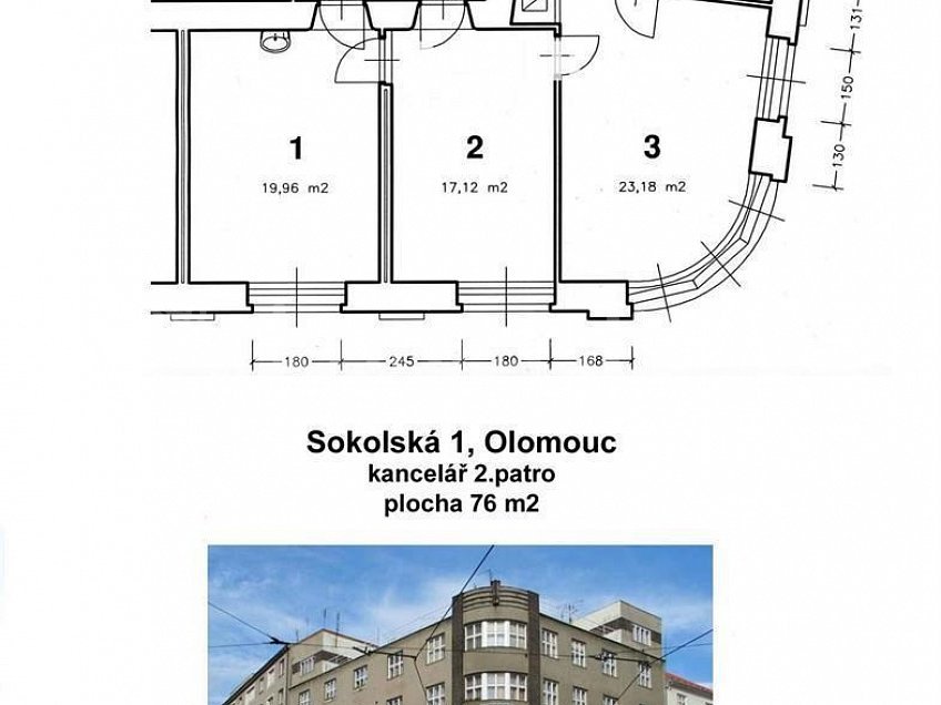 Pronájem  kanceláře 76 m^2 Sokolská, Olomouc 77900