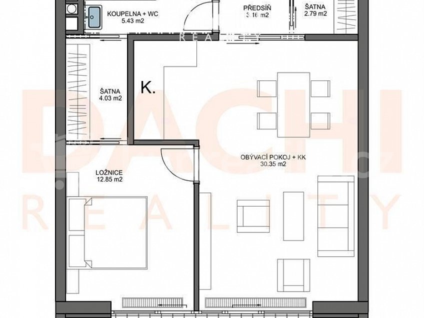 Prodej bytu 2+kk 59 m^2 Wellnerova, Olomouc Česká republika