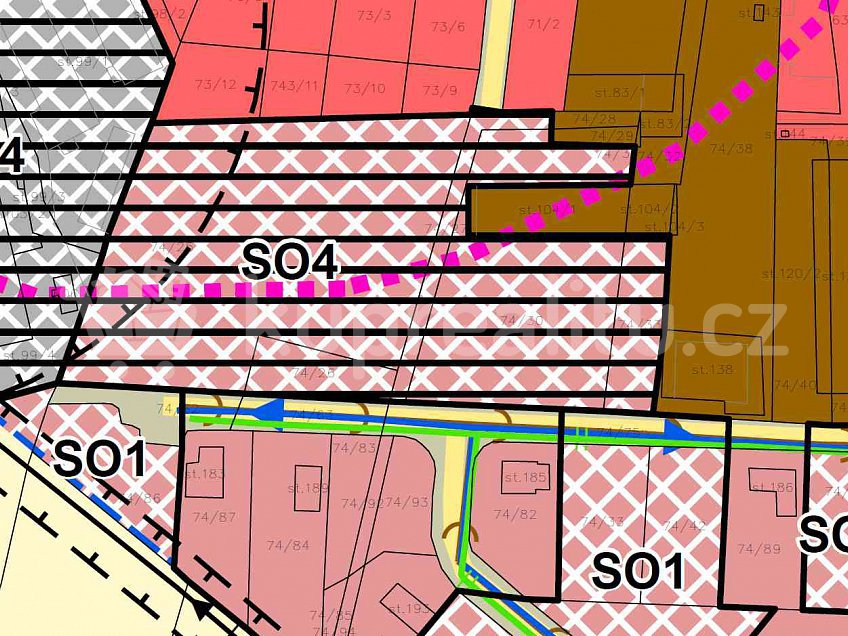 Prodej  stavebního pozemku 6658 m^2 parc.č. 74/25, Dušníky u Roudnice n.L. 413 01